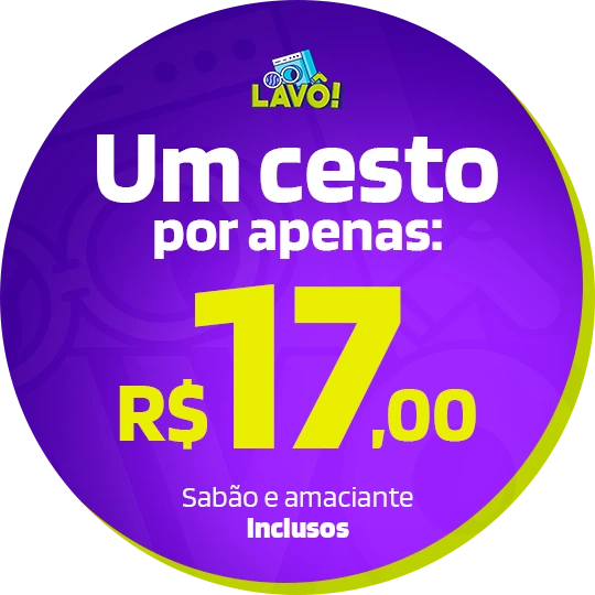 Um cesto por apenas R$ 17,00 — sabão e amaciante inclusos
